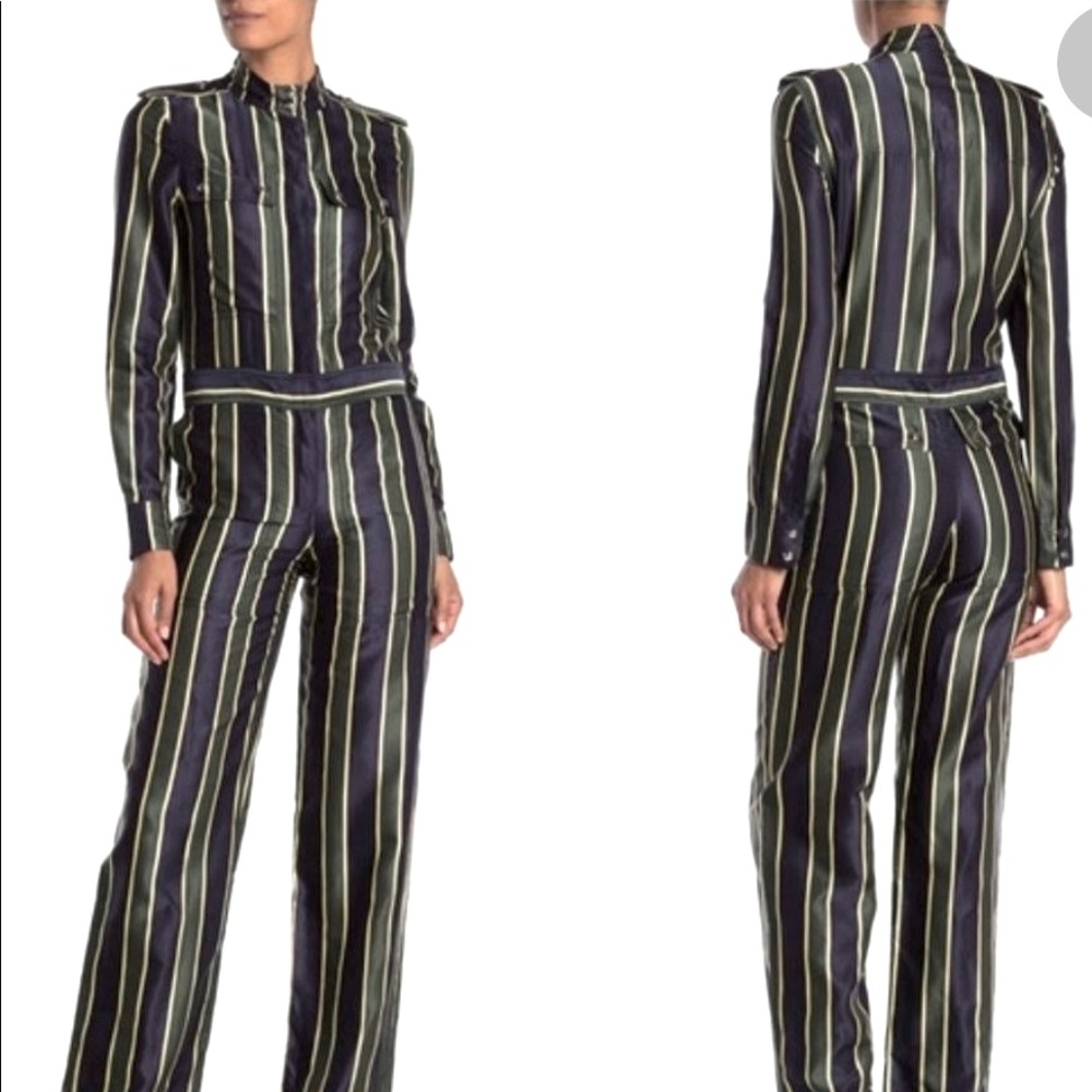 NWT Burberry button down silk jumpsuit